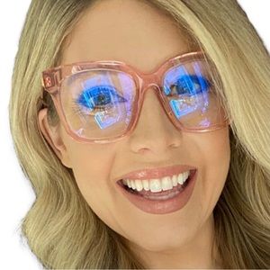 DIFF Bella Bluelight Glasses Azalea Pink Crystal Frame Blue Light Blocking Lens